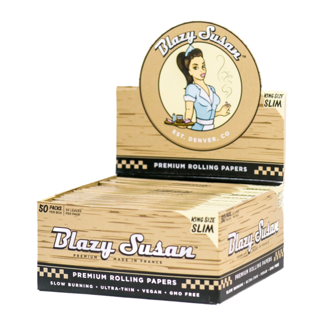 BLAZY SUSAN UNBLEACHED 1 1/4 ROLLING PAPERS BOX OF 50