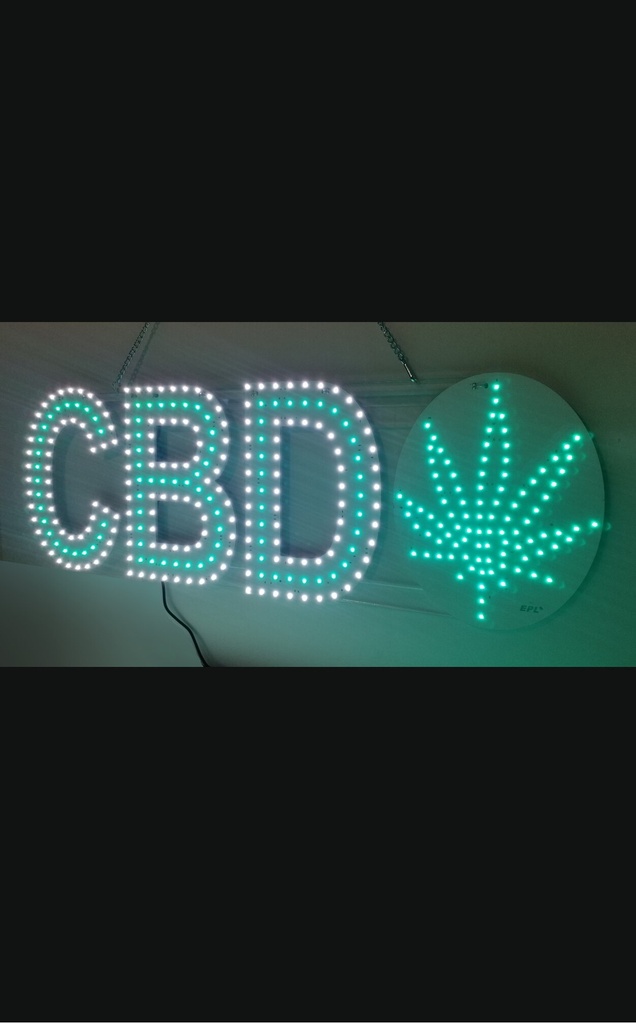 CBD LEAF VEGAS 10x30" WHITE 5000K GREEN EP-CBDS5MIX-2V