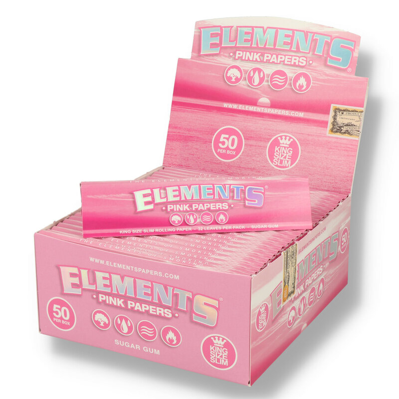 ELEMENTS PINK KINGSIZE SLIM 32CT BOX OF 50