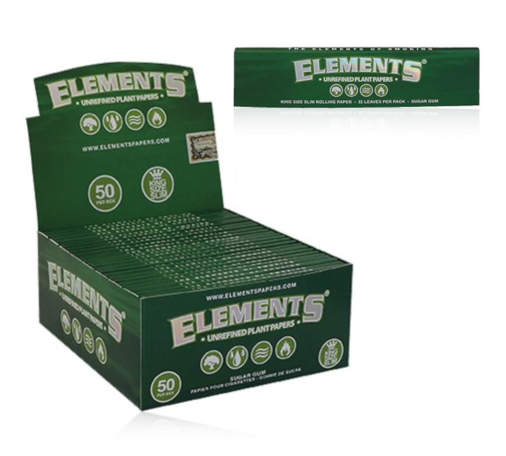 ELEMENTS GREEN KINGSIZE SLIM 24CT BOX OF 50