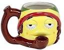 FASHIONCRAFT CERAMIC RASTA STONER EMOJI PIPE MUG #88100