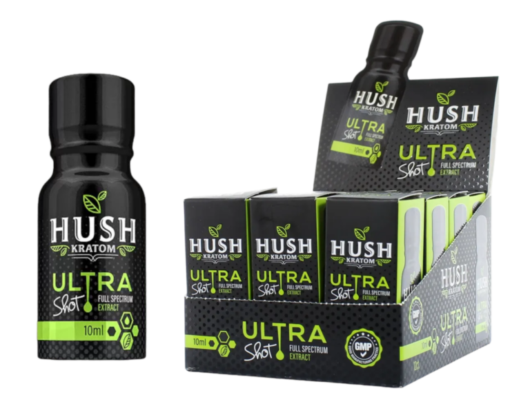 HUSH PLATINUM EXTRACT KRATOM SHOTS 10ML BOX OF 12