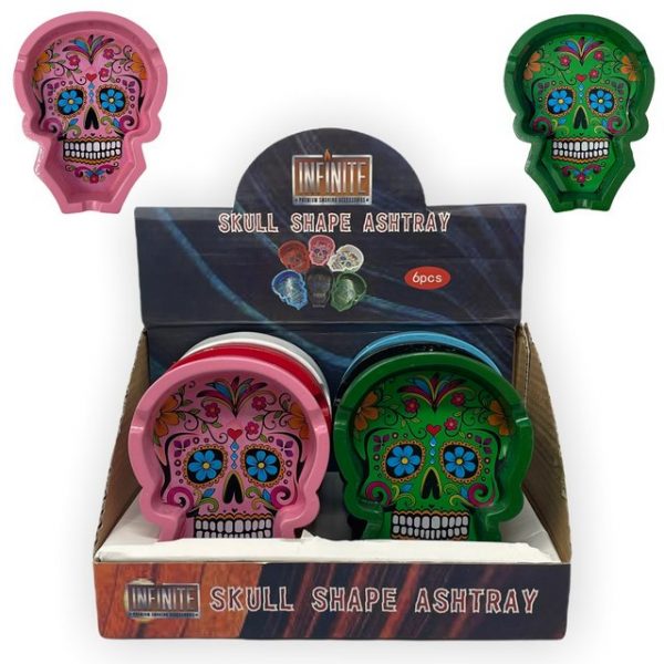 INFINITE SKULL SHAPE ASHTRAY BOX OF 6 #JL-295S