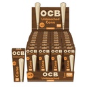 OCB VIRGIN KINGSIZE UNBLEACHED CONE 3CT BOX OF 32