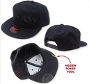 RAW POKER BLACK ON BLACK FLAT BRIM SNAP BACK HAT