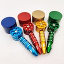 TOBACCO GRINDER 4 PART REVOLVER GRINDER RAINBOW COLOR GR031-4RB BOX OF 12