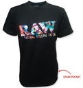 RAW BLACK SHIRT TIE DYE DESIGN WITH SIDE ZIPPER POCKET #22119